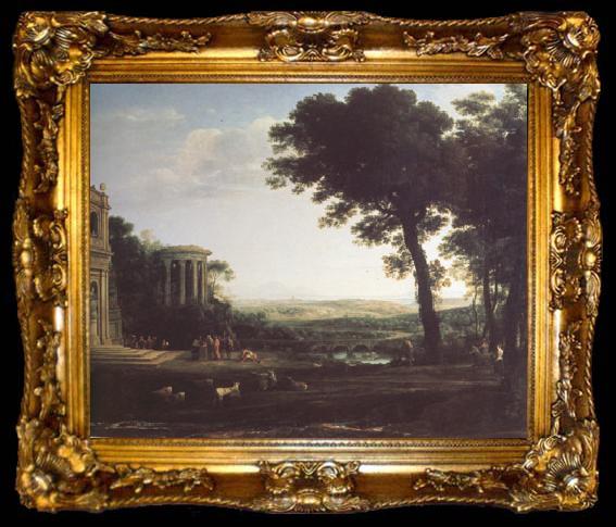 framed  Claude Lorrain Landscape with a Sacrifice to Apolio (n03), Ta009-2